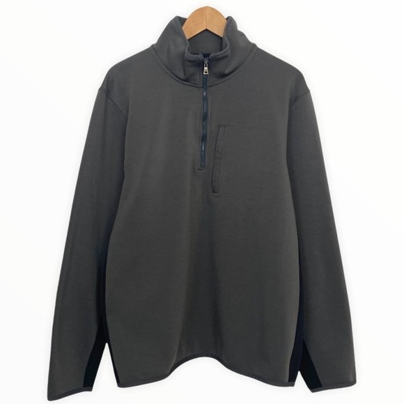 Banana Republic Mock Neck Pullover Sweatshirt Mens XL 1/4 Zip Zippered Pocket - Picture 1 of 10